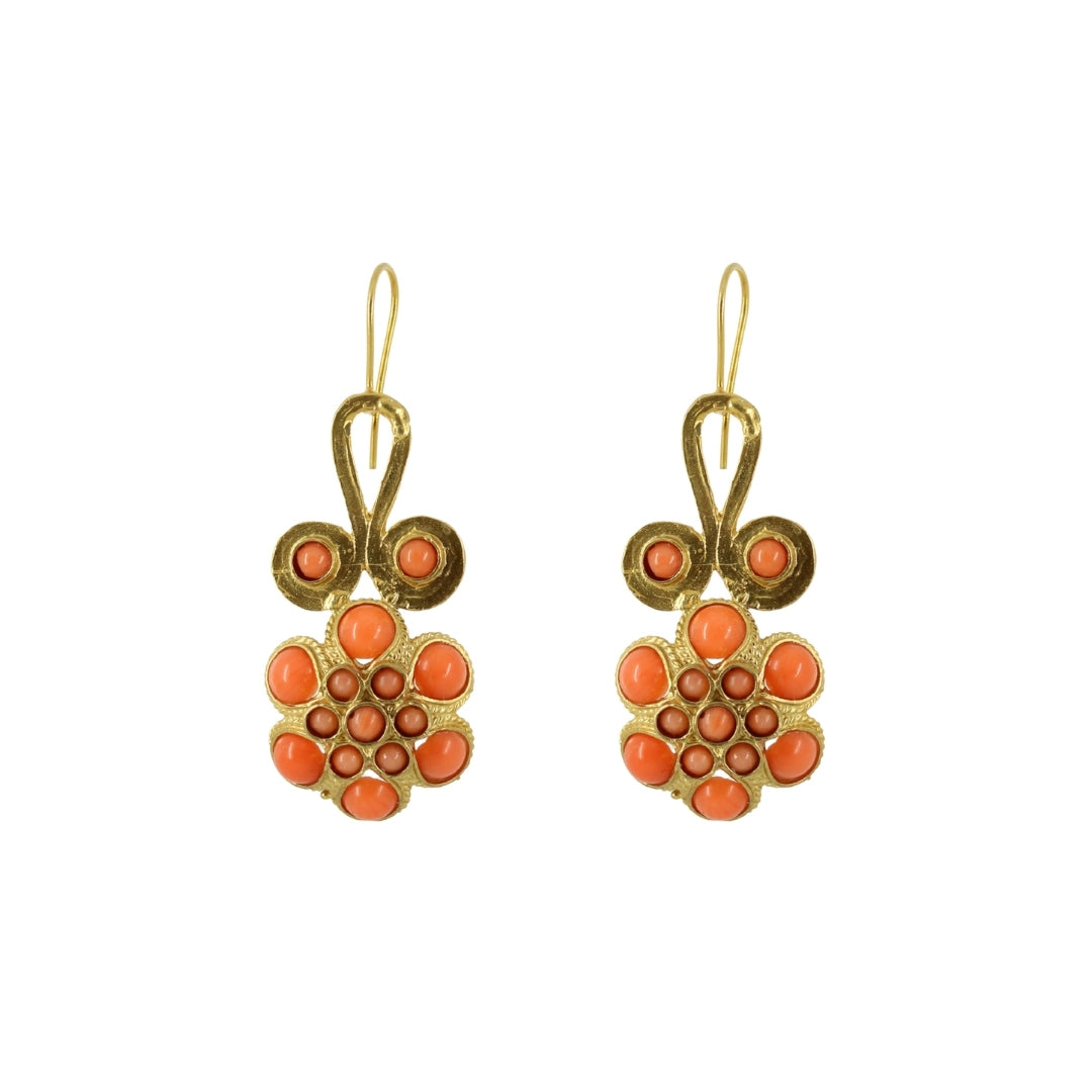 Pendientes de flamenca Flor Coral de Doña Sol